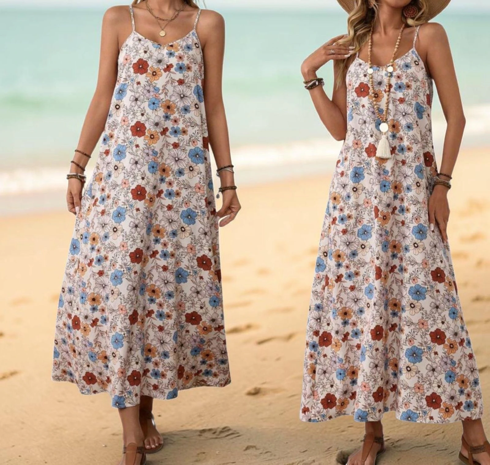 Vestido longo alças finas estampa floral tamanho P Emery Rose novo – photo 2